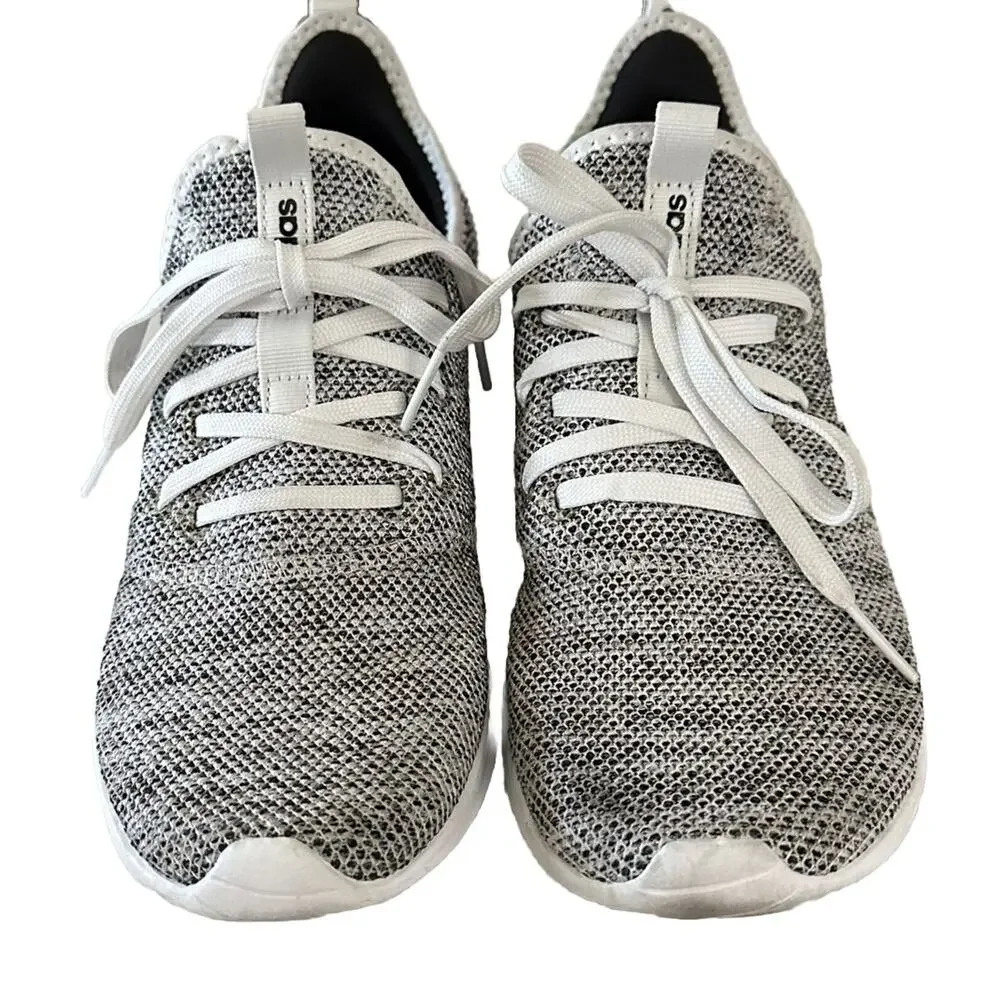 adidas Cloudfoam Pure Cloud White Grey  sneakers‎ athletic shoes size 9 DB0695